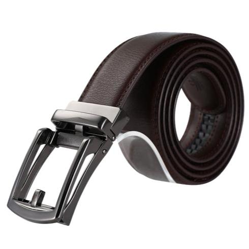 Mad Man Adjustable Vegan Leather Belt- Cognac/Black