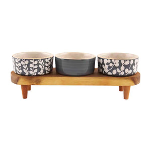 Mud Pie "Pine Hill" Dip Bowl Stand Set, 4-Piece