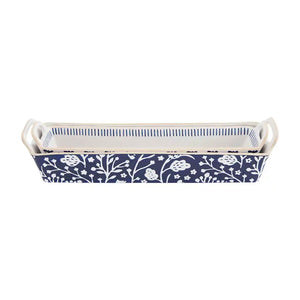 Mud Pie "Indigo" Cracker Dish Set, 2-Piece