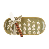 Mudpie "Green Leaf" Tray Set, 2-Piece