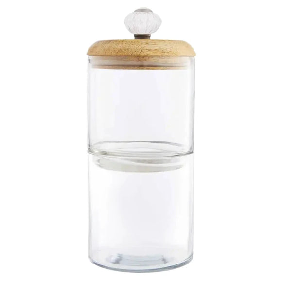 Mudpie Glass Door Knob Stackable Double Storage Jar Set