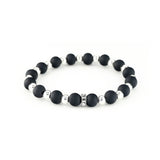 Jilzarah Large "Silverball Onyx" Bracelet 