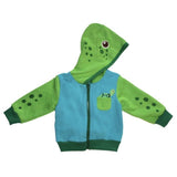 Doodle Pants Kid's Turtle Hoodie with Backpack- Green & Blue