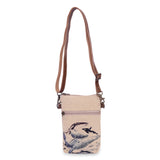 Cott N Curls "Ocean Life Whales" Slim Cotton Canvas Sling Cellphone Bag