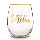 Stemless Glass Golden Aloha - Polynesian Cultural Center