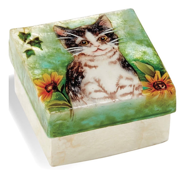 Capiz Box Kitten Flower 3x3 - Polynesian Cultural Center