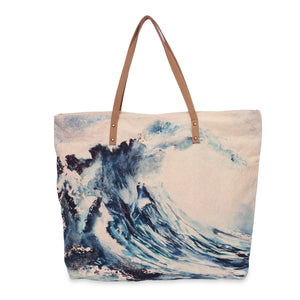 Cott N Curls "Great Wave" Canvas Tote Bag