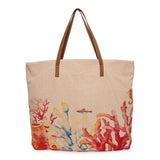 Cott n Curls "Corals" Canvas Tote Bag 