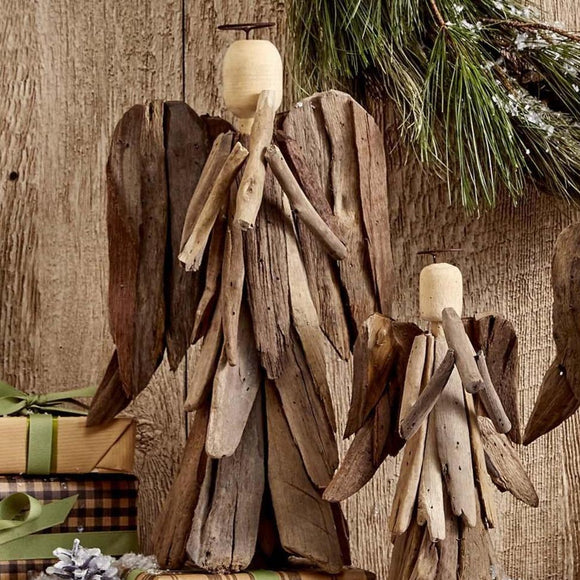 Two's Company Large Driftwood Angel Statuette