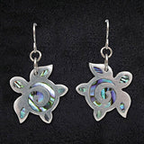 Honu (Sea Turtle) Paua Shell & Pewter Earrings