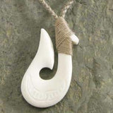 Wrapped Bone Fish Hook Necklace