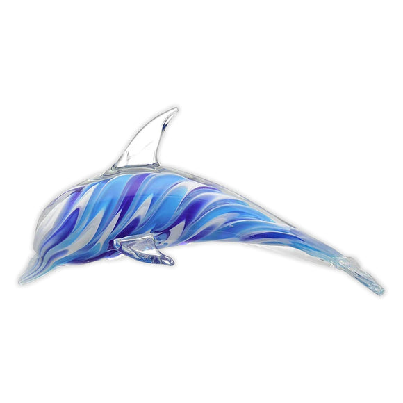 Blue Glass Dolphin Figurine by San Pacific International