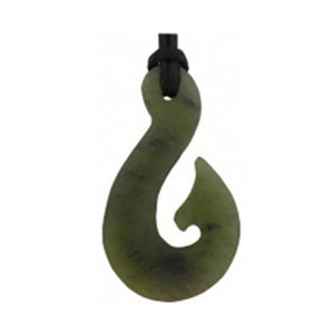 Ariki Nephrite Jade Maori Fish Hook Pendant