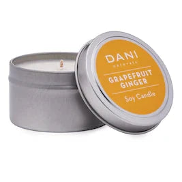 Dani Naturals "Grapefruit Ginger" Scented Soy Candle Tin- 6 oz.