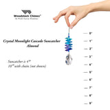 Woodstock Chimes "Moonlight Crystal Cascade Almond" Suncatcher Size Chart