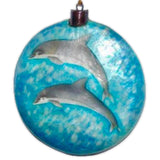 Kubla Crafts "Dolphins" Capiz Holiday Ornament