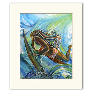 "Duck Dive" Matted Print by Colleen Wilcox- 14" x 11"