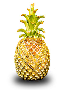 Yellow Swarovski Crystal Pineapple Box- 5"