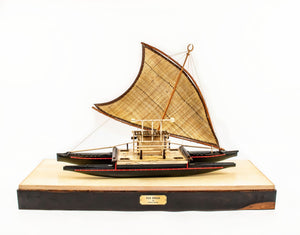 Fijian Drua Twin Hull Scale Model with Display Platform