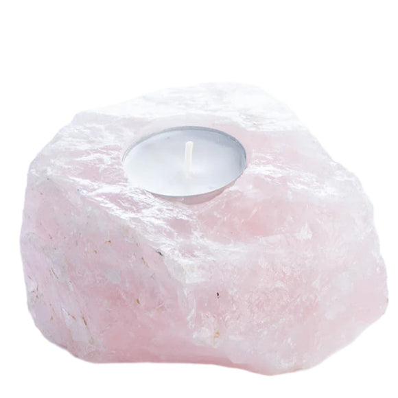 GeoCentral Rose Quartz Candle Holder with candle (not included)