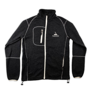 Polynesian Cultural Center Logo Full Zipper Fleece Jacket- Charcoal