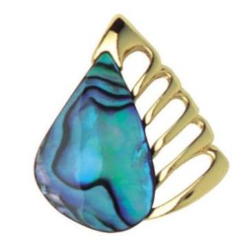 Ariki Diamond-Shaped Paua and 22K Gold Pendant