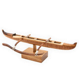 Hand-carved Hawaiian Koa Wood Racing Canoe Replica