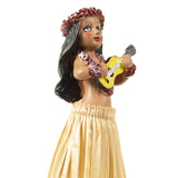 Hula Girl with Ukulele Dashboard Bobble Doll- Side View