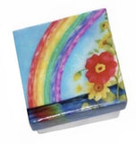 Kubla Crafts "Rainbow" Capiz Shell Keepsake Box - 3"x3"