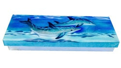 Kubla Crafts "Dolphins" Long Capiz Keepsake Box