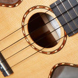 Kamaka Cedar Ukulele Standard Soprano Deluxe Ukulele- Closeup of Soundhole