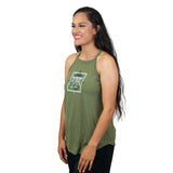 Model wearing  Polynesian Cultural Center Women’s "Floral Fronds" Rocker Tank