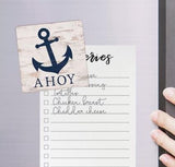 "Ahoy" Anchor Refrigerator Magnet  with grocery list