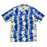 Royal Hawaiian Creations Men's "Aloha Hibiscus" Print Shirt- Blue