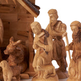 Earthwood 15-Piece Olive Wood Nativity Set- Closeup of Shepherds