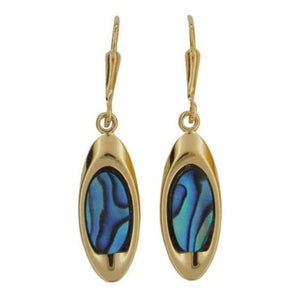 Ariki Paua & Palladium Ovoid Dangle Earrings