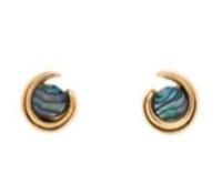 Ariki 22K Gold & Paua Koru Stud Earrings