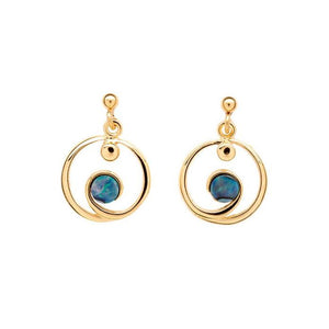 Ariki Paua Eternity Gold Earrings 