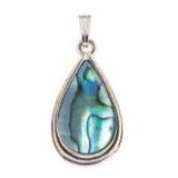 Ariki Paua & Palladium Teardrop Pendant