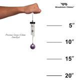 Woodstock Chimes "Precious Amethyst Stone" Wind Chime Dimensions