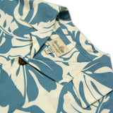 Light Blue Paradise Bay"Ray Pop" Collection Mens Aloha Shirt 