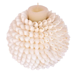 White Seashell Ball Votive Candle Holder- 6''