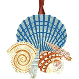 "Seashells on Shore" Metal Christmas Ornament 