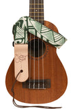 Sherrin's Threads Ukulele Nylon-Backed Ukulele Strap- Green Tapa