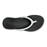 OluKai Women's Ho'opio Sandals - White/Onyx- viewed from above