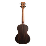 Kala Solid Spruce Top Striped Ebony Tenor Ukulele- Back View