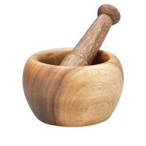 Monkeypod Wood Satin Finish Mortar and Pestle