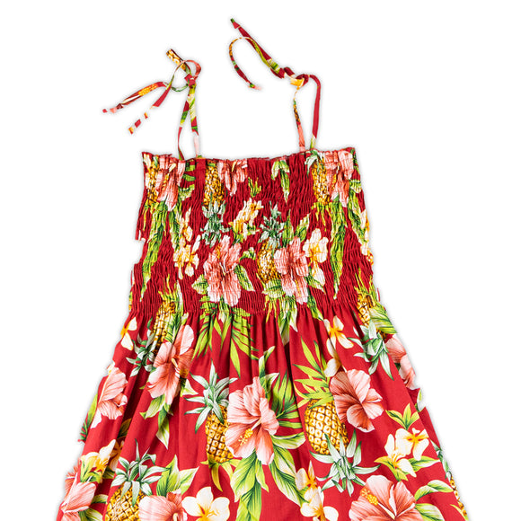 RJC Hawaiian Pineapple and Hibiscus Women's Makaha Dress