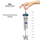 Woodstock Chimes Fantasy Butterfly Wind Chime Dimensions