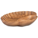 2-Compartment Acacia Wood Serving Tray with Fluted Edges